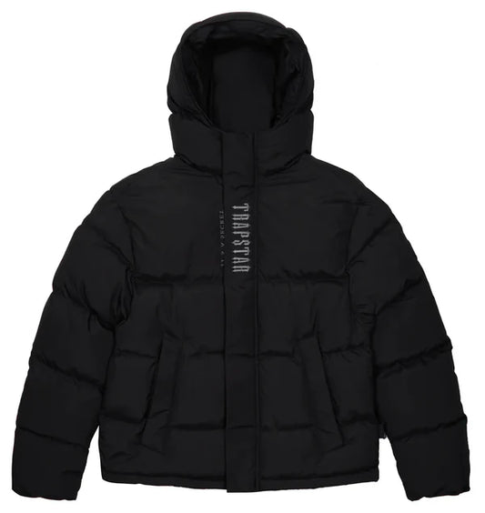 TRAPSTAR DECODED HOODED PUFFER 2.0 JACKET - BLACK